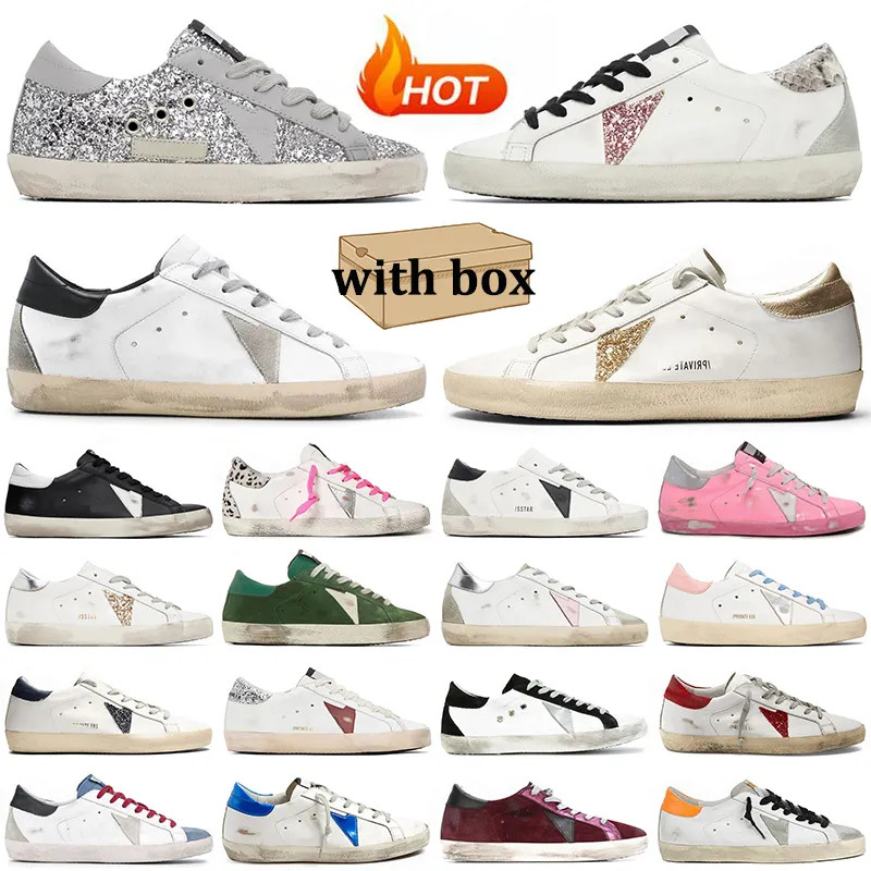 With box gold casual shoes for men women designer goose sneakers black white pink silver green bl... | DHGate