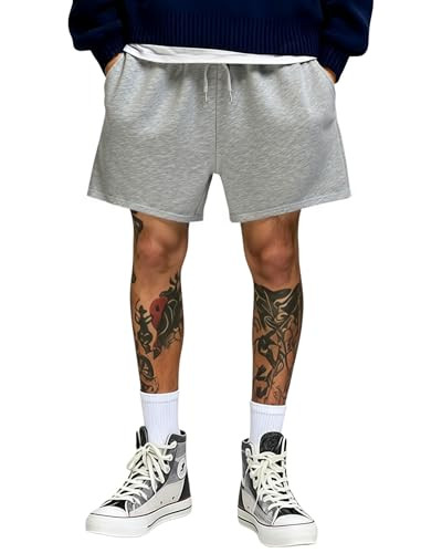 Men\u2019s Baggy Sweat Shorts Above the Knee, Casual Gym Y2K Loose Fit Shorts with Drawstring Wai... | Amazon (US)