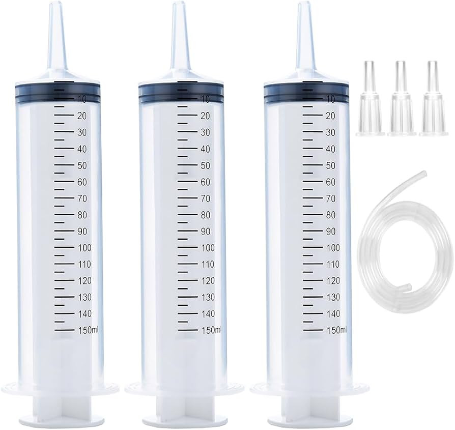 3 Pack 150ml Syringes with 55.1-Inch Tubes, Large Plastic Syringe for Scientific Labs Experiments... | Amazon (US)