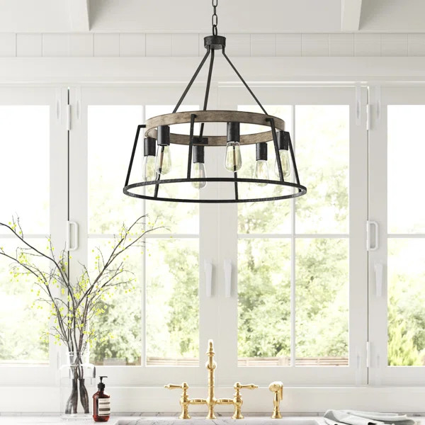 Esmeralda 6 - Light Unique Wagon Wheel Chandelier | Wayfair North America