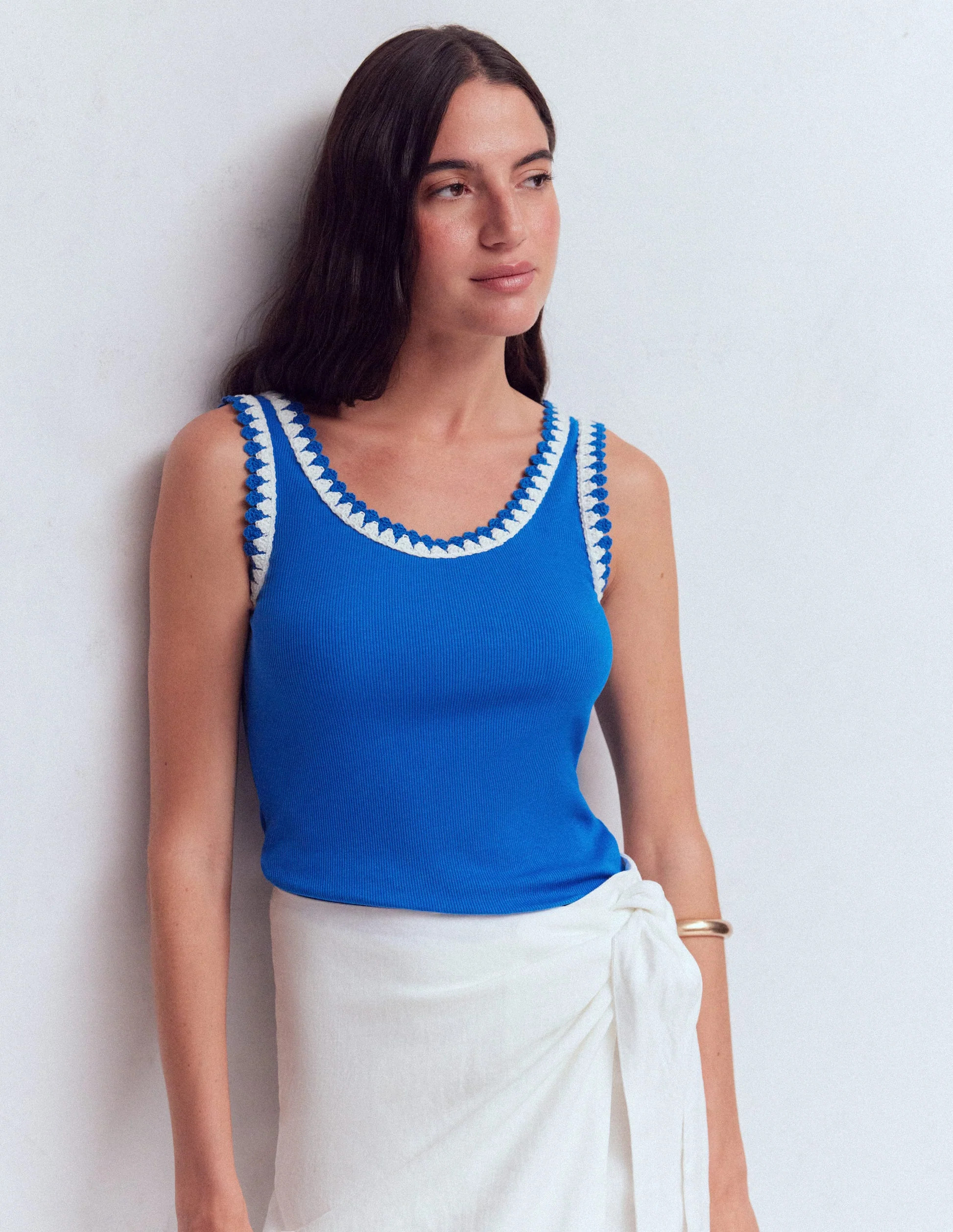 Maddie Trim Detail Vest-Kingfisher Blue | Boden (US)