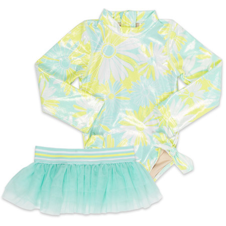 Longsleeve One Piece w/ Tutu Girls 6m-6 Mod Daisy Mint | Shade Critters