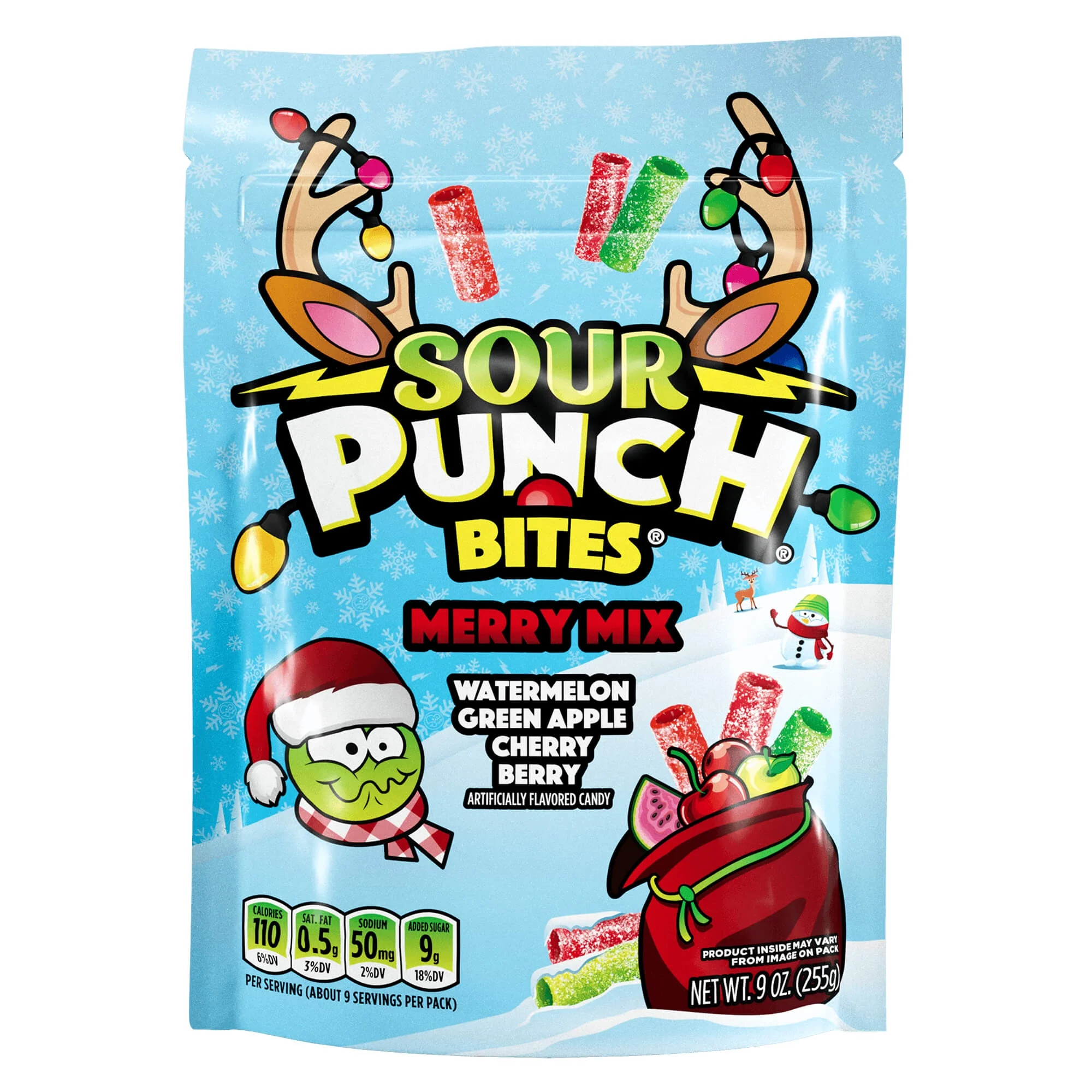 Sour Punch Bites Merry Mix Holiday Candy Pieces, 9oz Bag - Walmart.com | Walmart (US)