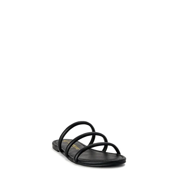 Melrose Ave Women's Faux Leather Three Strap Sandals - Walmart.com | Walmart (US)