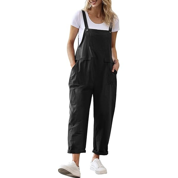 Gihuo Women Linen Overalls Jumpsuits Loose Fit Baggy Bib Rompers Casual Summer Outfits Trendy 2025​​ | Amazon (US)
