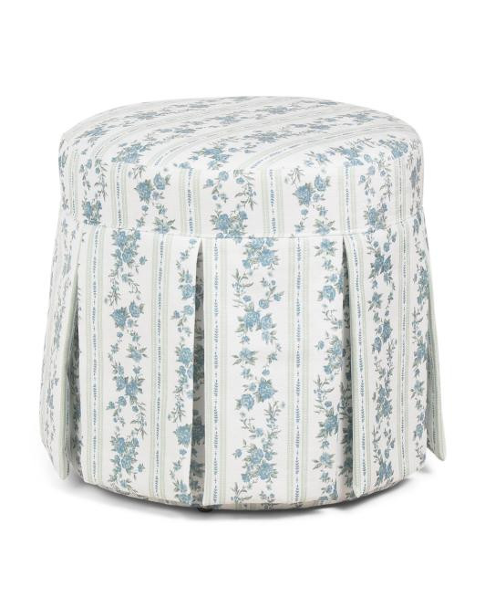 Juliet Romantic Stripe Skirted Ottoman | TJ Maxx