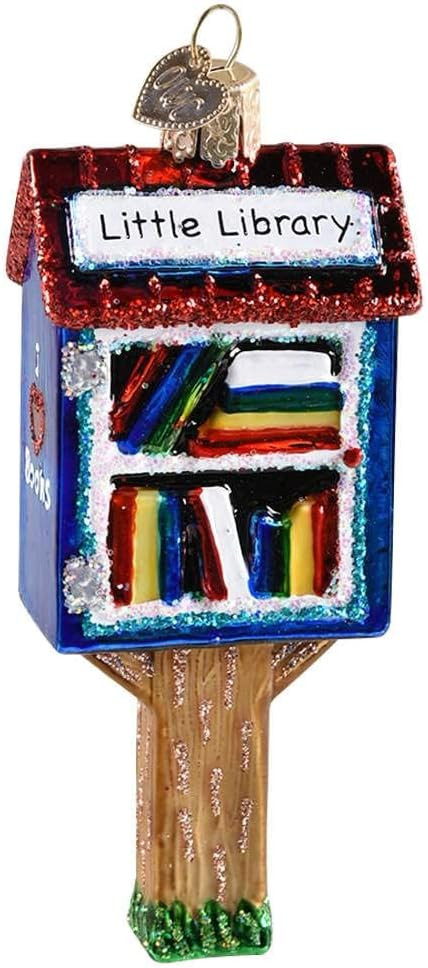 Old World Christmas Little Library Glass Blown Ornament for Christmas Tree, Handcrafted Holiday D... | Amazon (US)