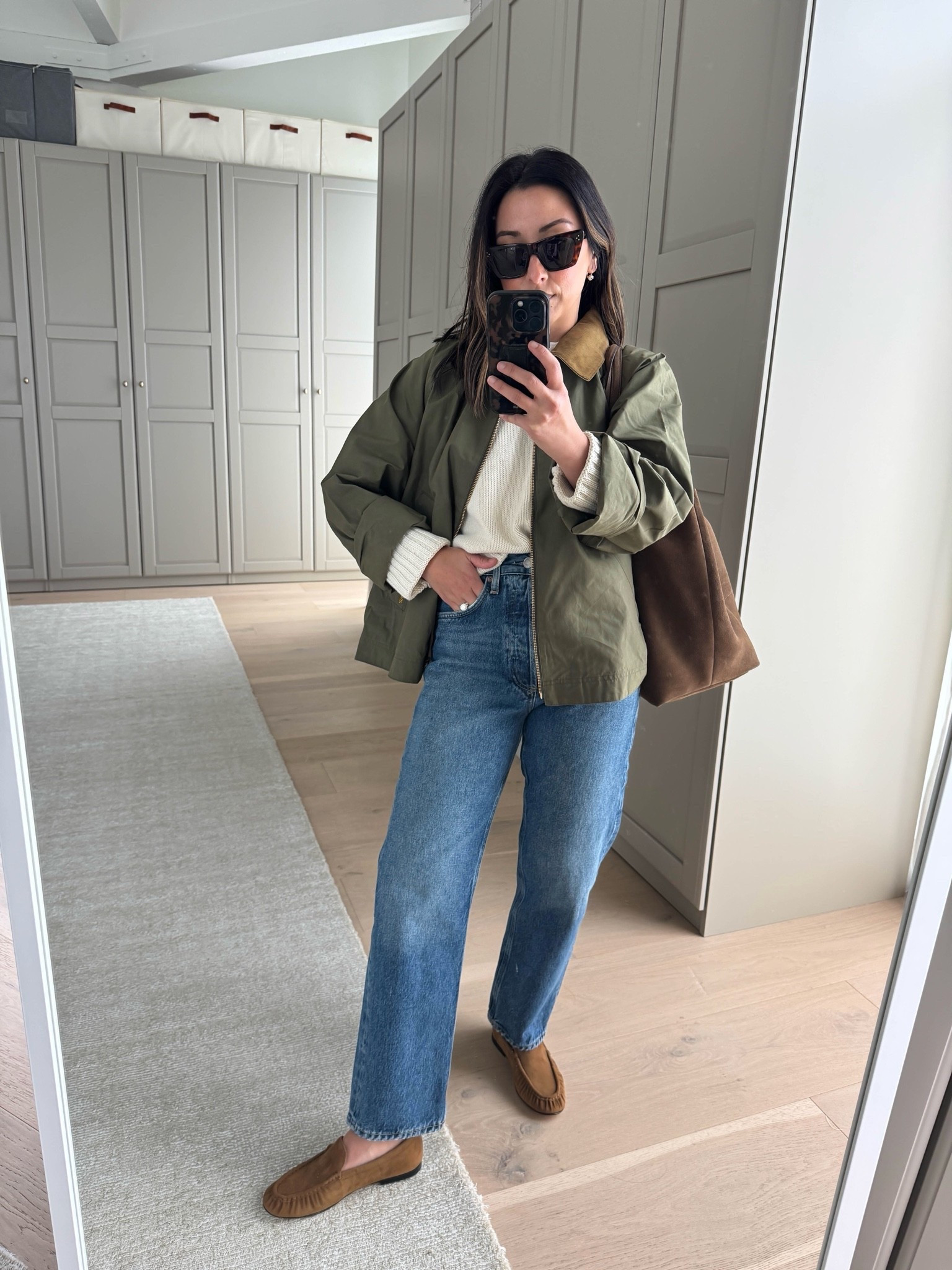 Some of my favorite fall wardrobe staples are on sale. These are the kinds of pieces you’ll wear year after year.

Gap sweater petite small 
Everlane tee medium 
Barbour jacket size 8 
Agolde mid rise 90’s 24 - took my smaller size and fit like a high rise. 
Vince Tristan loafers 5 
Madewell tote - sold out so linked the shoulder option in the same color 
Celine sunglasses
Electric Picks earrings

petite style, fall outfits, fall style

#LTKootd #LTKPetite #LTKSaleAlert