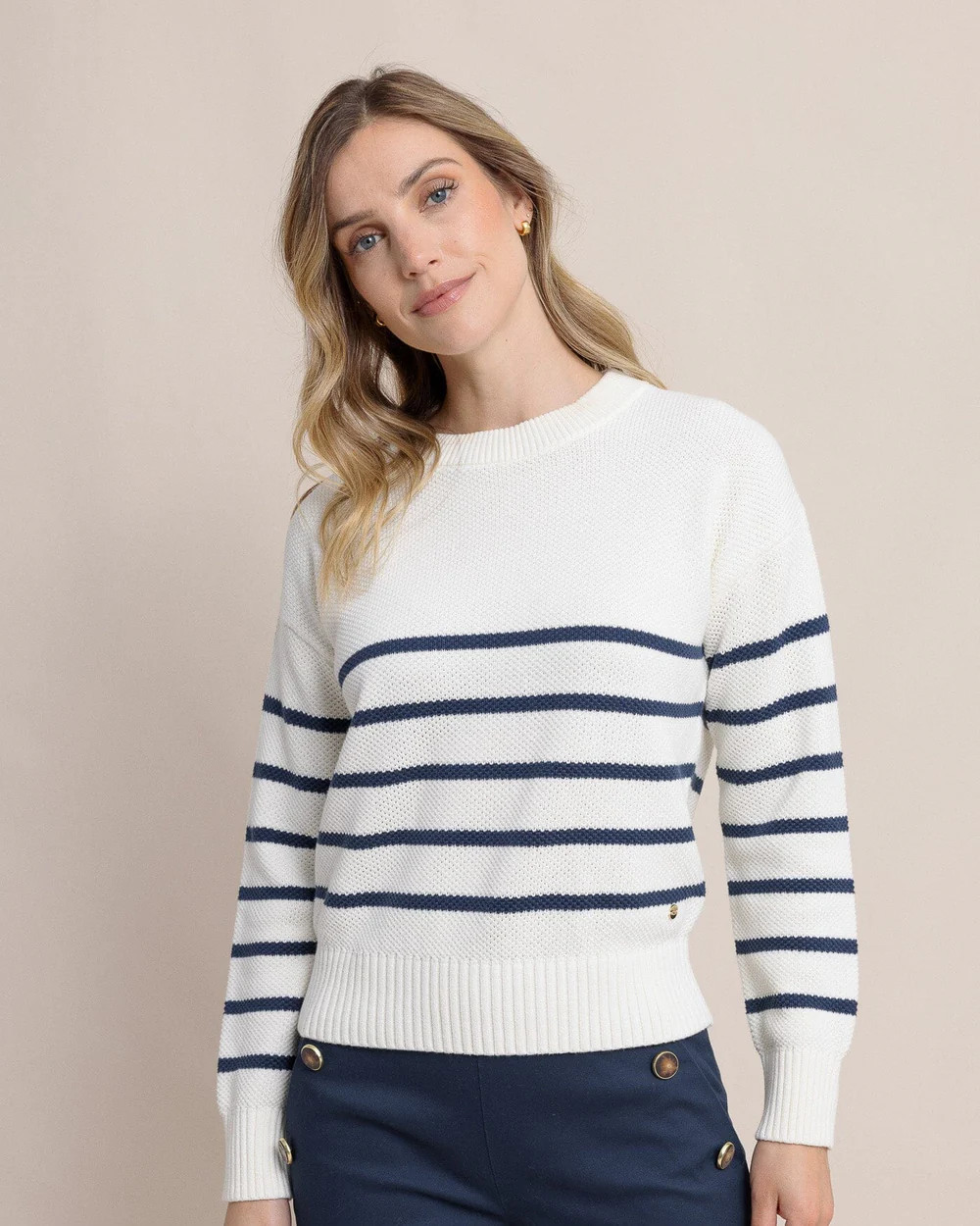 Haisley Stripe Crewneck Sweater | Southern Tide