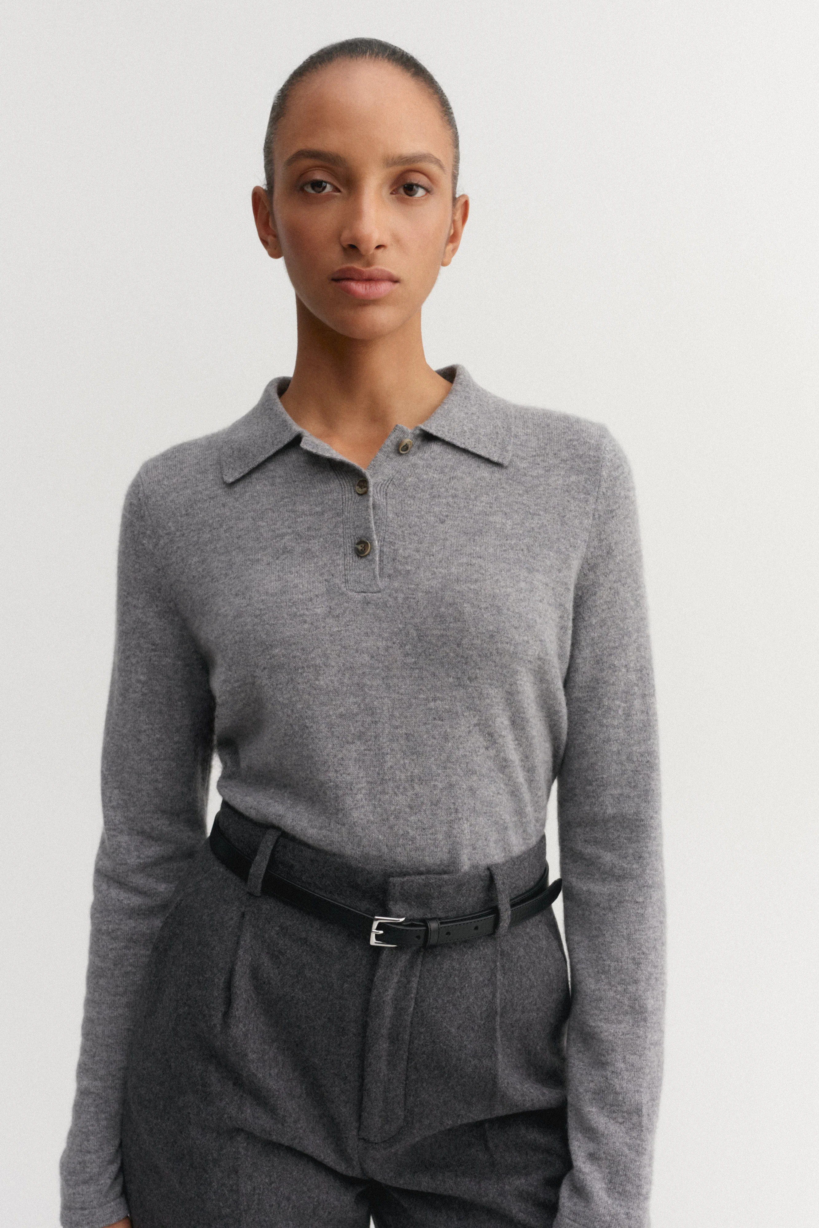 Minou Collar Sweater, grey | Almada Label