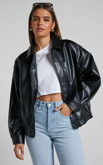 Lioness - Kenny Bomber Jacket in Jet Black | Showpo (US, UK & Europe)