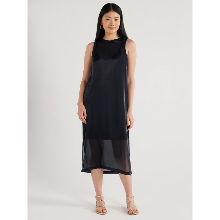 Scoop Women’s Sheer Dress, Sizes XS to XXL | Walmart (US)