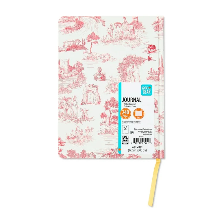 Pen+Gear 6x8 Toile Journal,240 Perforated Pages,Ribbon Bookmark | Walmart (US)