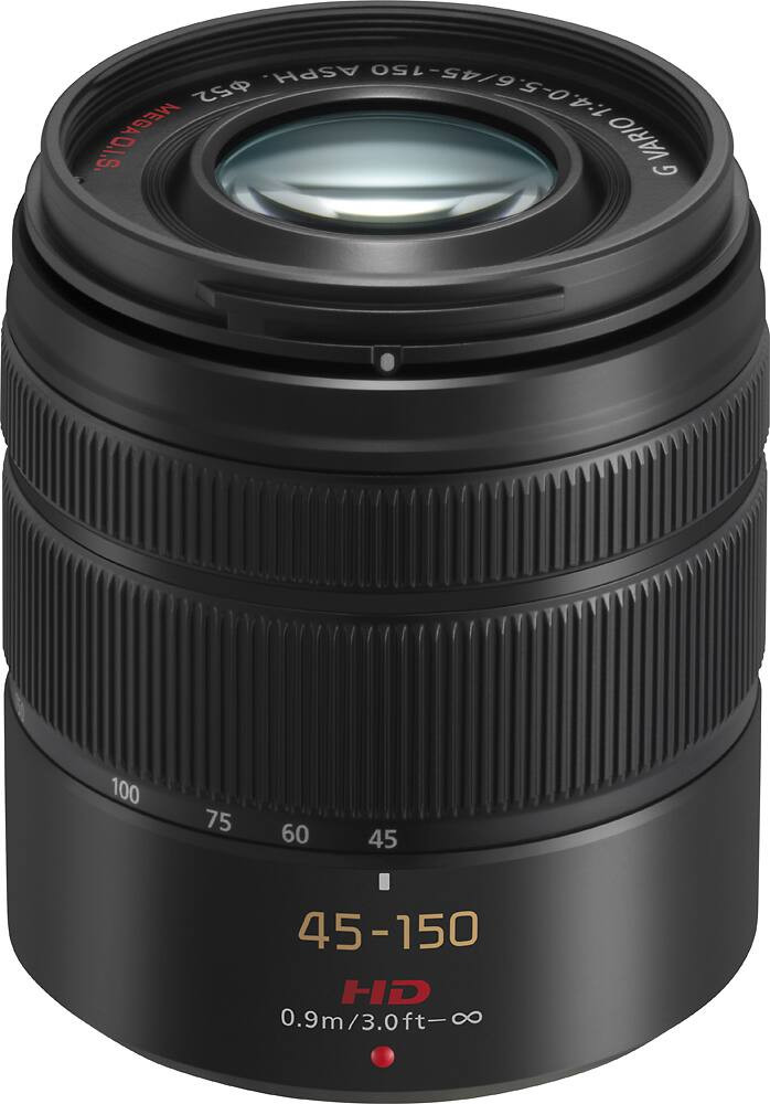 Panasonic - Lumix G Vario 45-150mm f/4.0-5.6 ASPH. Mega O.I.S. Zoom Lens, H-FS45150K - black | Best Buy U.S.
