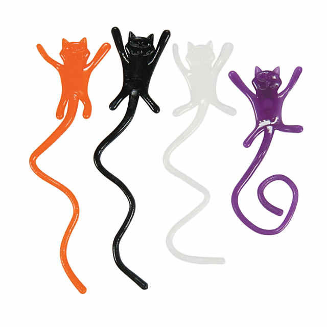 8" Bulk 72 Pc. Halloween Sticky Vinyl Cat Splat Toys | Oriental Trading Company