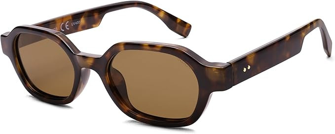 SOJOS Retro Polarized Hexagon Sunglasses for Women Men, UV400 Trendy Rectangle 70s 80s 90s Shades... | Amazon (US)