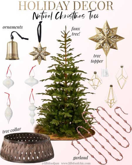 Natural Holiday decor, Faux Christmas tree, wooden garland, wooden Christmas tree collar, gold ornaments

#LTKhome #LTKSeasonal #LTKHoliday
