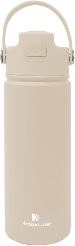 Hydraflow Hybrid - Triple Wall Vacuum Insulated Water Bottle with Flip Straw (17oz, Sand) Stainle... | Amazon (US)