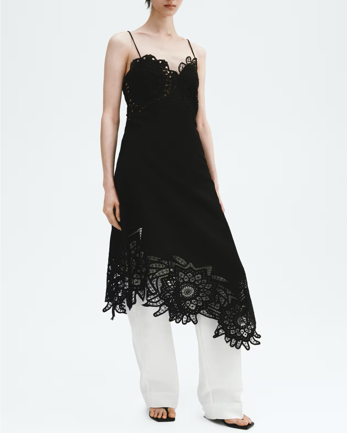 Black embroidered midi dress 

#LTKSeasonal