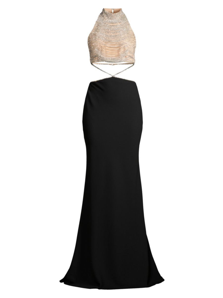 Zara Cut-Out Combination Gown | Saks Fifth Avenue