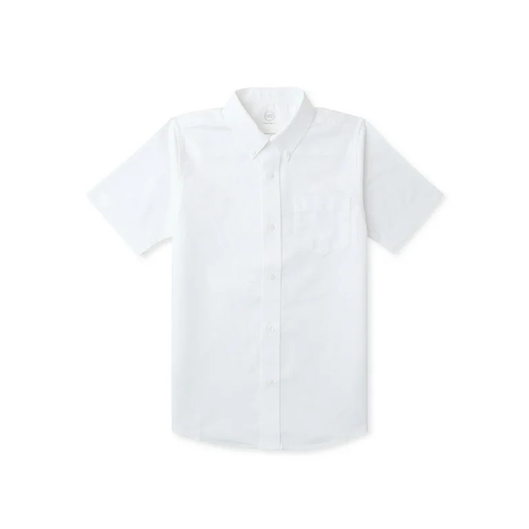 Wonder Nation Boys School Uniform Short Sleeve Button-Up Oxford Shirt, Sizes 4-18 | Walmart (US)