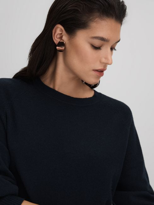 Oversized Wool Blend Crew Neck Jumper | Reiss US