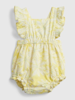 Baby Floral Apron Shorty One-Piece | Gap (US)