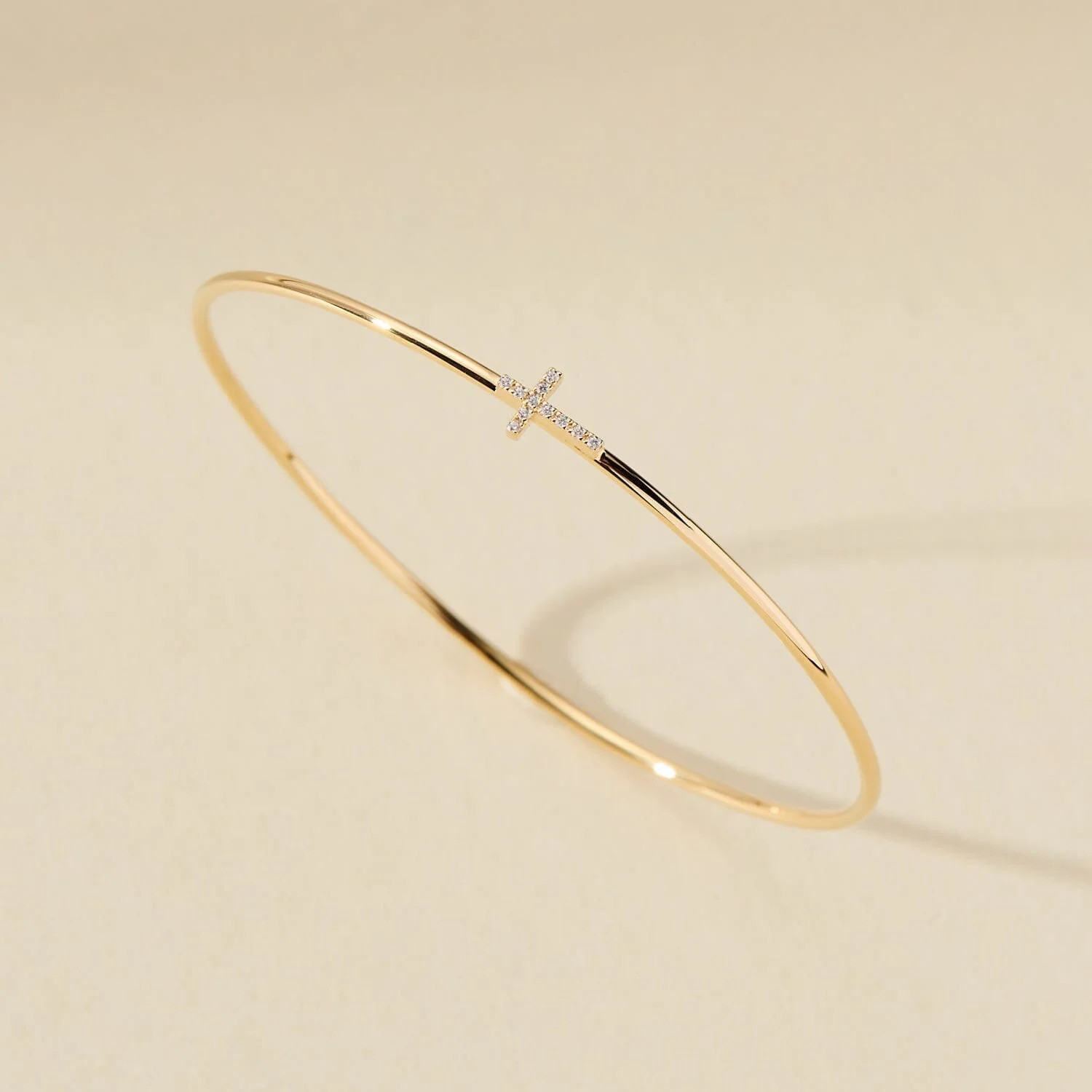 Pavé Cross Bangle | Tiny Tags (US)