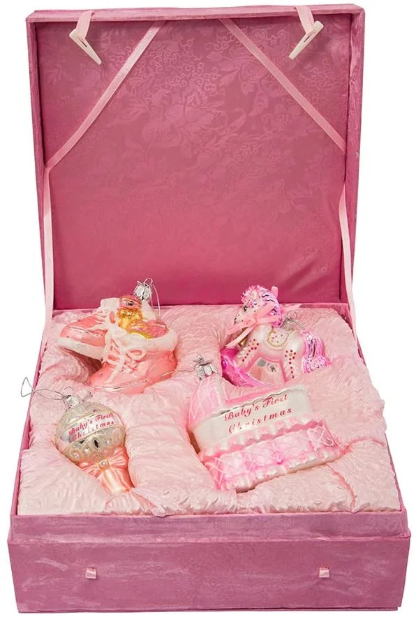 Kurt Adler Noble Gems Glass Baby Girl Ornament Set | Walmart (US)