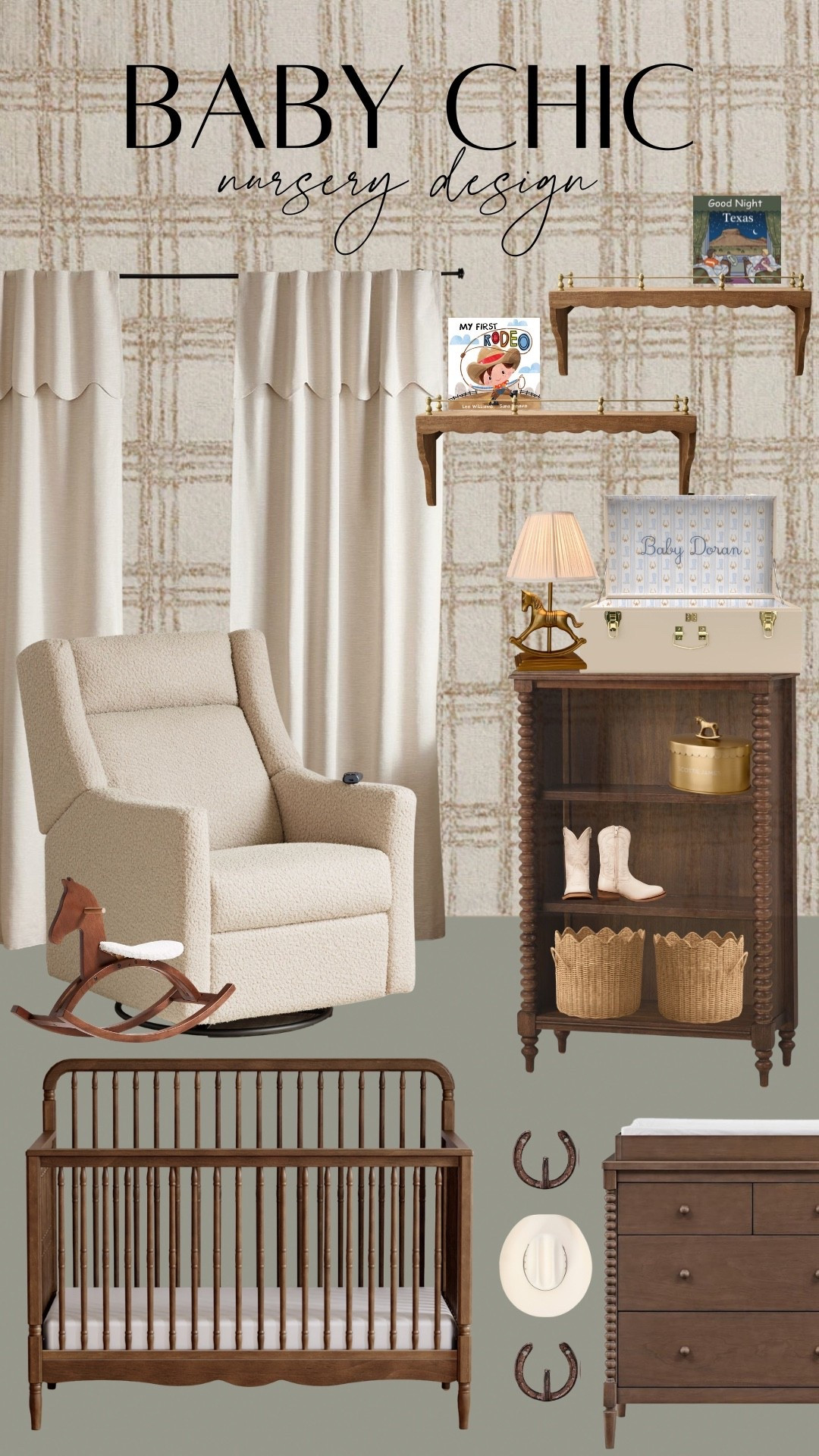 Baby chic’s vintage western nursery design, kid’s room  

#LTKHome #LTKKids #LTKBaby