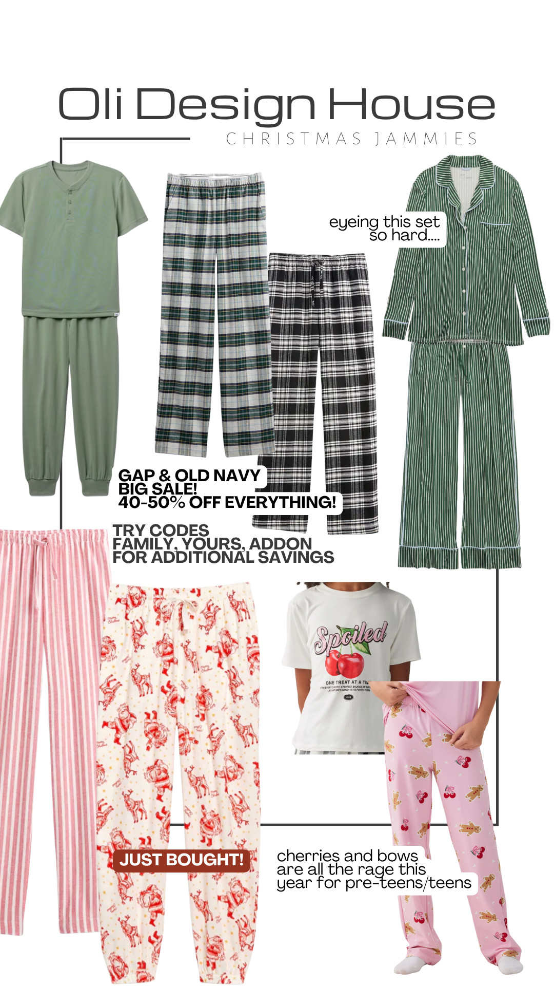 Get them before they're gone! Save 40-50% on Christmas pajamas for the whole family. 

Try codes ADDON, FAMILY, or YOURS for additional savings at the Gap and Old Navy 

 #LTKHoliday #LTKSaleAlert #LTKFamily