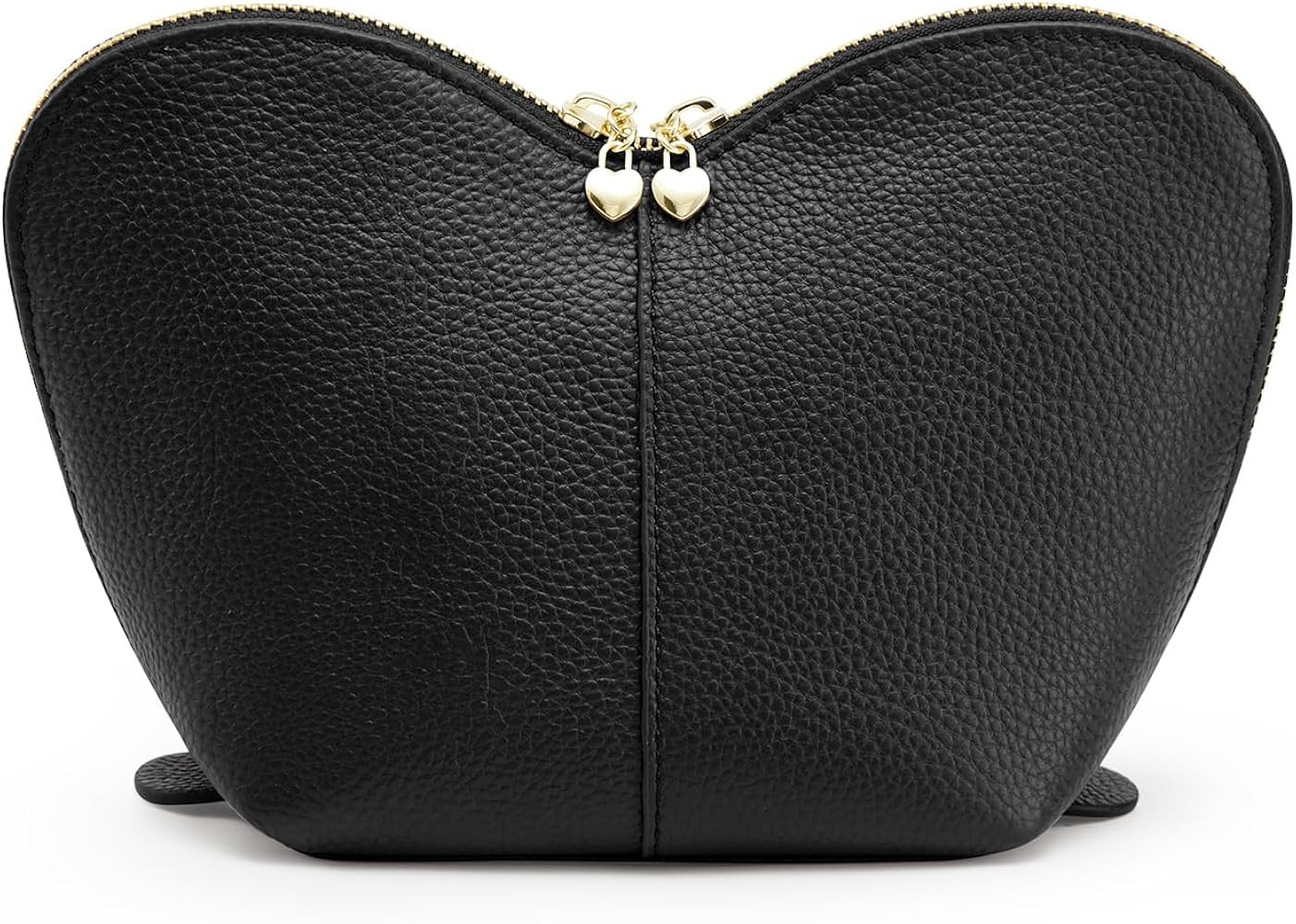 Kattee Leather Makeup Bag, Travel Large capacity Comestic Bag for Women, Heart Shaped Portable Or... | Amazon (US)