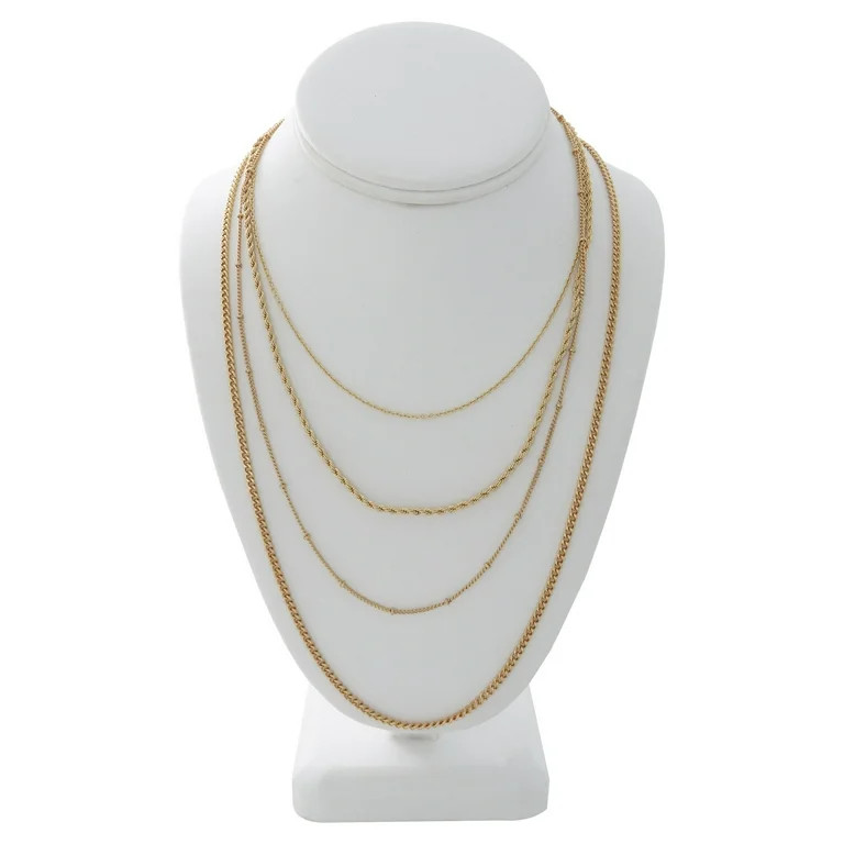 4 Piece Chain Necklace Set | Walmart (US)