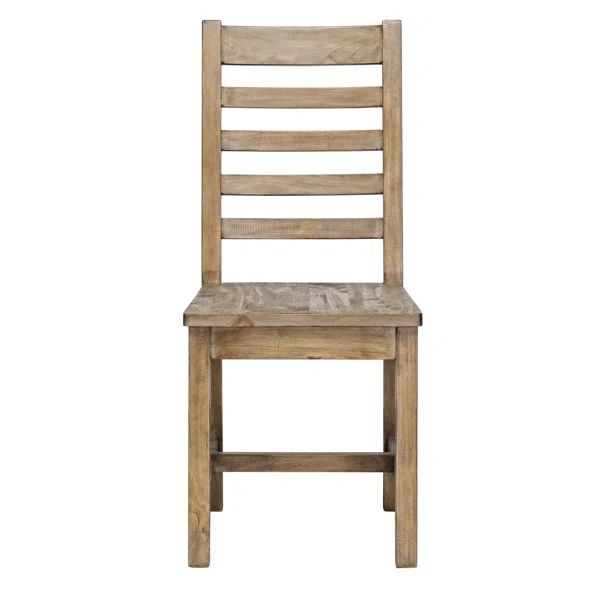 Kinston Solid Wood Ladder Back Side Chair in Weathered Brown (Set of 2) | Wayfair North America