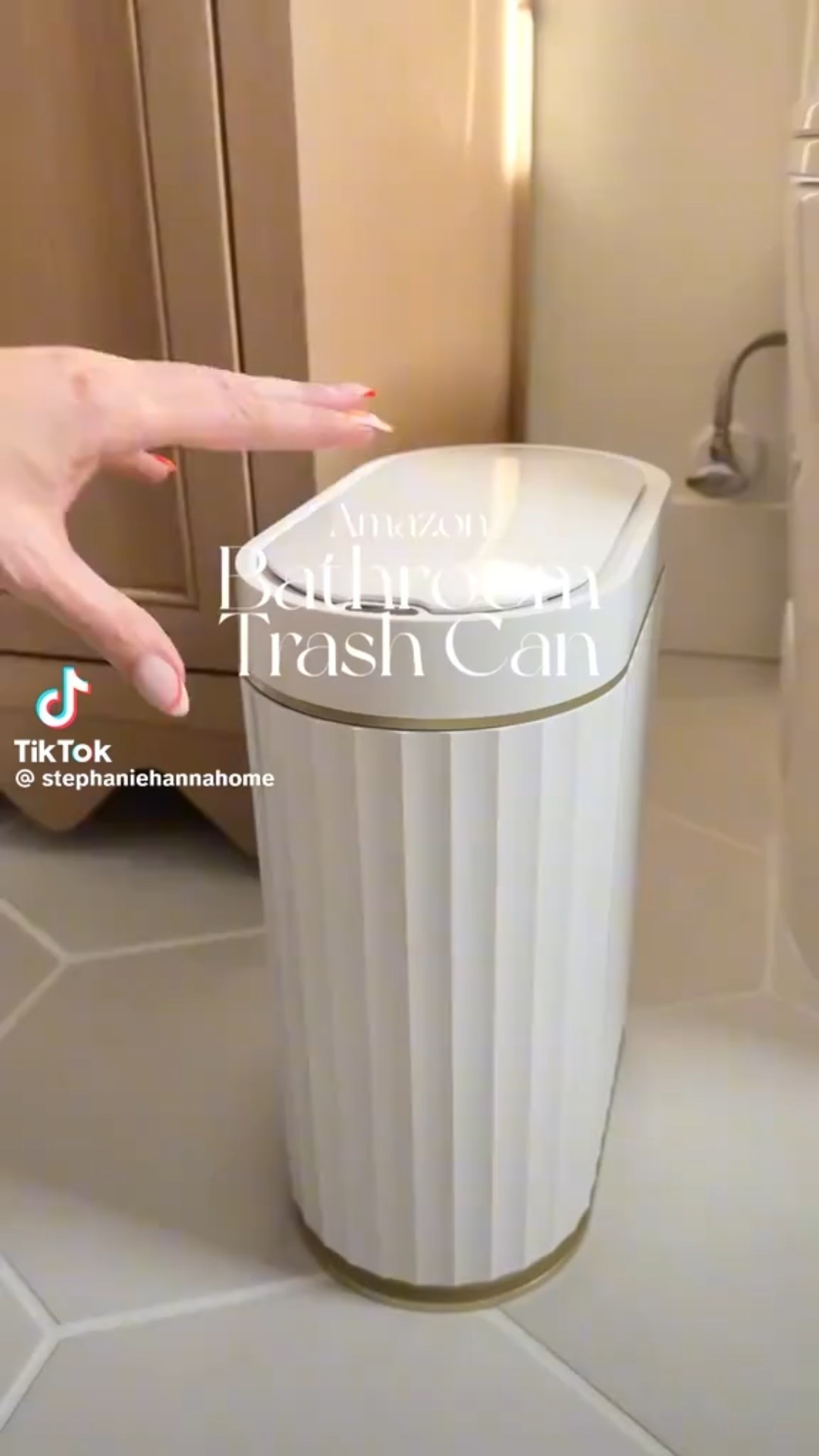 Upgrade your space with this chic motion sensor trash can featuring a sleek fluted design. The hands-free lid opens automatically with built-in motion detection, making it perfect for keeping your bathroom clean and germ-free. Designed with a slim, space-saving shape and a soft-close lid for quiet operation, this modern trash bin blends style and functionality effortlessly. Ideal for small spaces, apartments, or anyone who loves a clean, minimalist aesthetic. video credit @ stephaniehannahome

#LTKHome