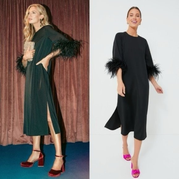 NWT Tuckernuck Jamie Dress Black feather XS | Poshmark
