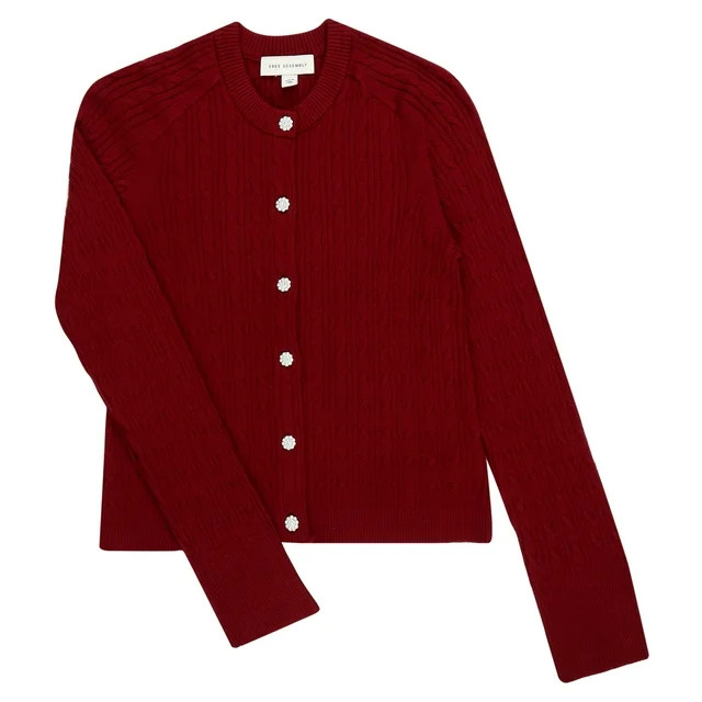 Free Assembly Women’s Cable Knit Cardigan Sweater with Long Sleeves, Lightweight, Size XS-XXXL ... | Walmart (US)