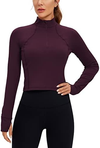 CRZ YOGA Women's Butterluxe Long Sleeve Workout Shirts Half Zip Pullover Sweatshirt Athletic Crop... | Amazon (US)