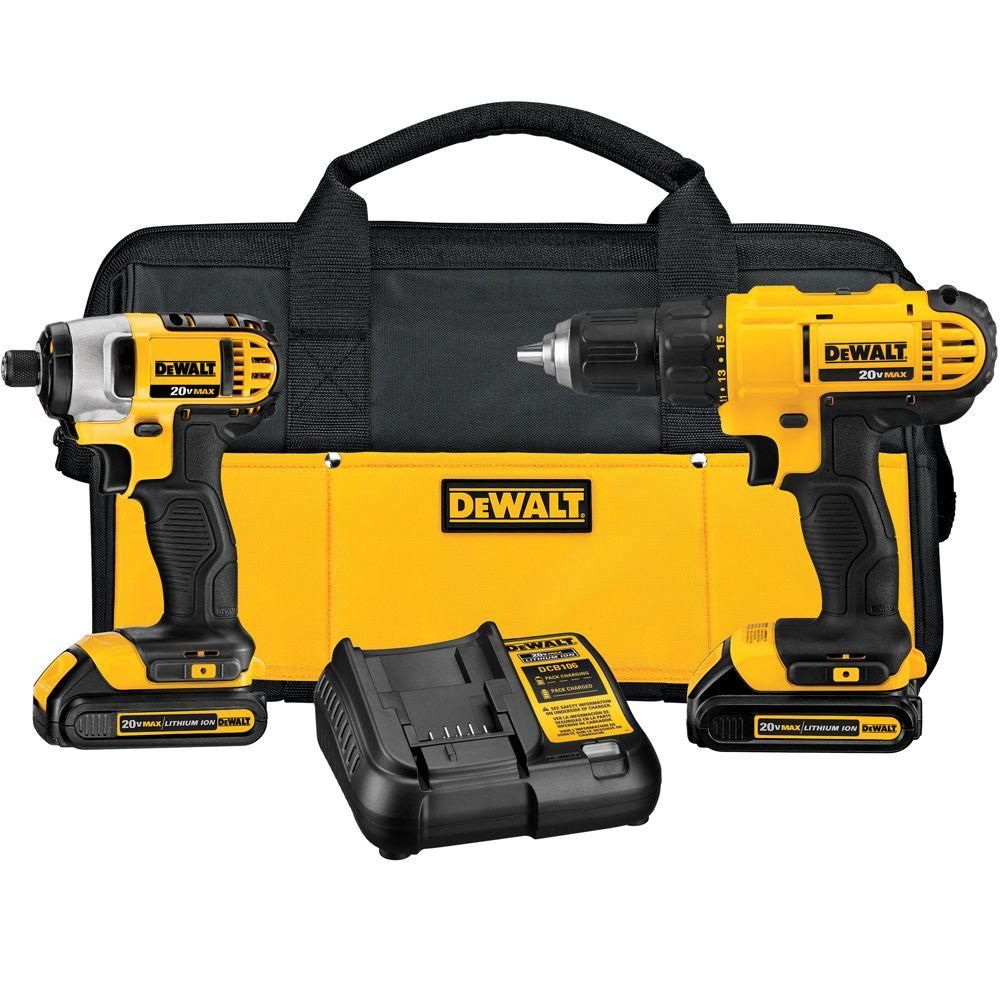 DEWALT 20-Volt MAX Lithium-Ion Cordless Drill/Driver and Impact Combo Kit (2-Tool) with (2) Batte... | The Home Depot