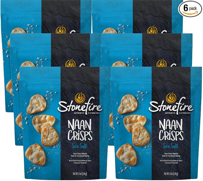 Stonefire Sea Salt Naan Crisps, 6 Ounce (Pack of 6) | Amazon (US)