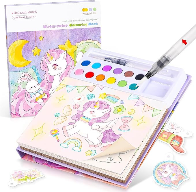 Accevo Paint with Water Coloring Books for Toddlers, Unicorn Theme Mess Free Watercolor Painting ... | Amazon (US)