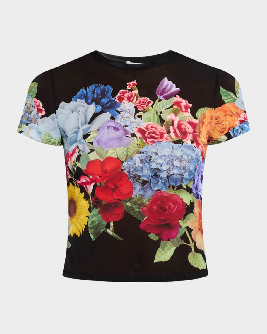Alice + Olivia Tess Crewneck Tee | Neiman Marcus