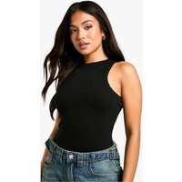 Womens Petite Basic Racer Neck One Piece - Black - 12 | boohoo (US & Canada)