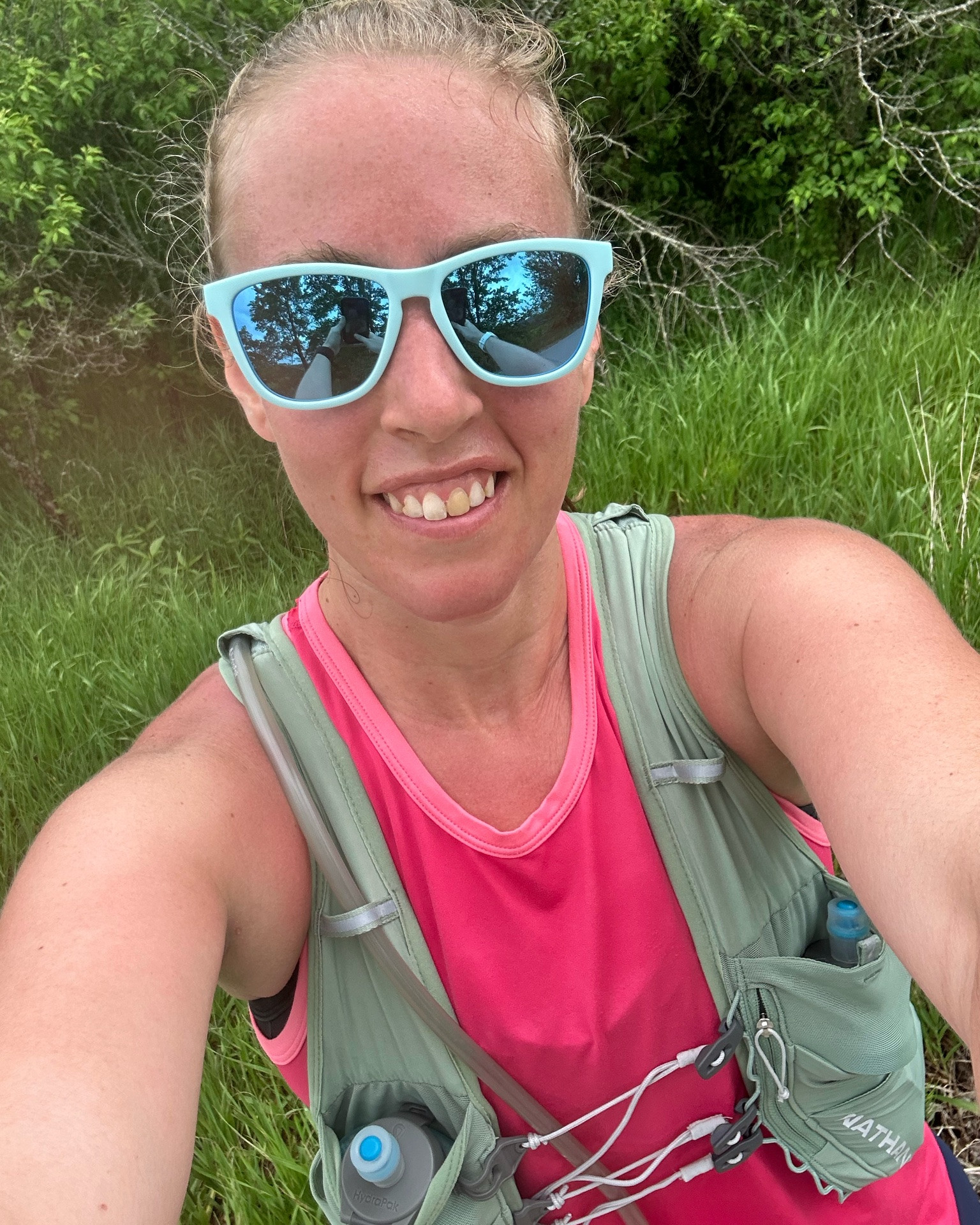 Sunday Long Run ✅🏃🏼‍♀️‍➡️

12.5 miles on a super humid day!💥🔥💥🔥
I even got an early start and it was still tough!

But thanks to my NEW hydration running vest I kept hydrated! 🥤💦
Also used SaltStick chews every 20 minutes to replenish the sweat loss so I didn’t cramp up in my legs. 

Sunglasses 🕶️: Goodr
Running Vest: NathanSportsInc Pinnacle 12L 
Tank Top: Rabbit

#LTKfitnessgoals #LTKActive #LTKmorningroutine