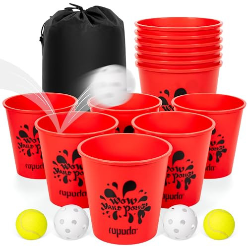 ropoda Giant Yard Pong,Yard Games with Durable Buckets and Balls - Choose Red Large, XL, or Green - Glow in The Dark, Outdoor Game with Carry Bag for The Beach,Lawn, Great Gift Choice for Families | Amazon (US)