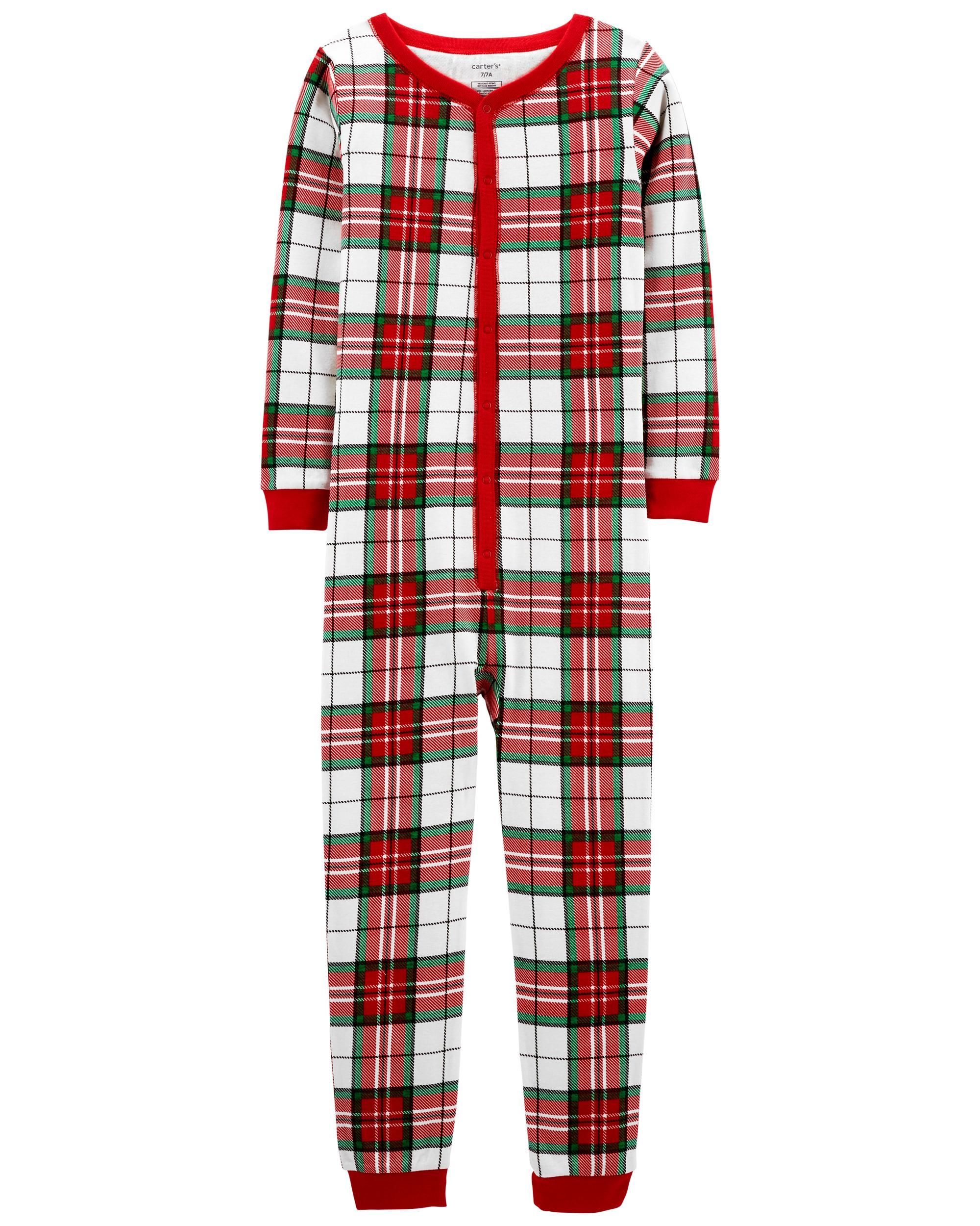 1-Piece Plaid 100% Snug Fit Cotton Footless PJs | Carter's