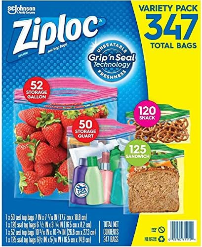 Ziploc Gallon, Quart, Snack & Sandwich Bags (Variety 347 Bags) | Amazon (US)