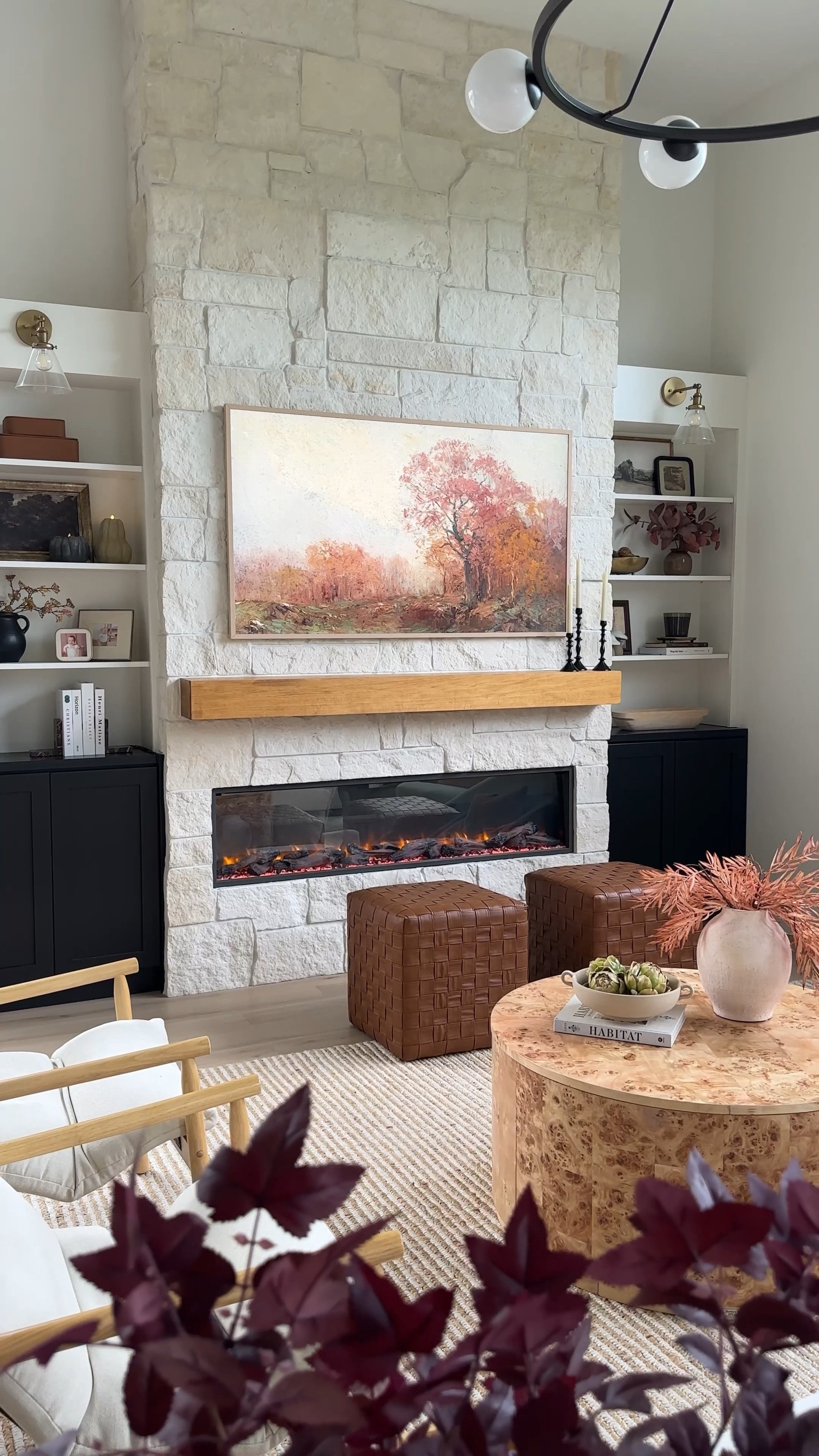 Family room fall decor! Love decorating this living space for cozy season with this cozy and affordable Walmart swivel chairs, beautiful coffee table and decor

#LTKHome #LTKSeasonal