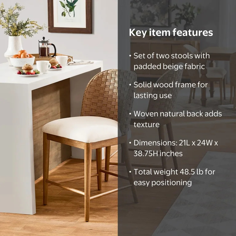 My Texas House Saylor Counter Height Barstools, Set of 2 | Walmart (US)