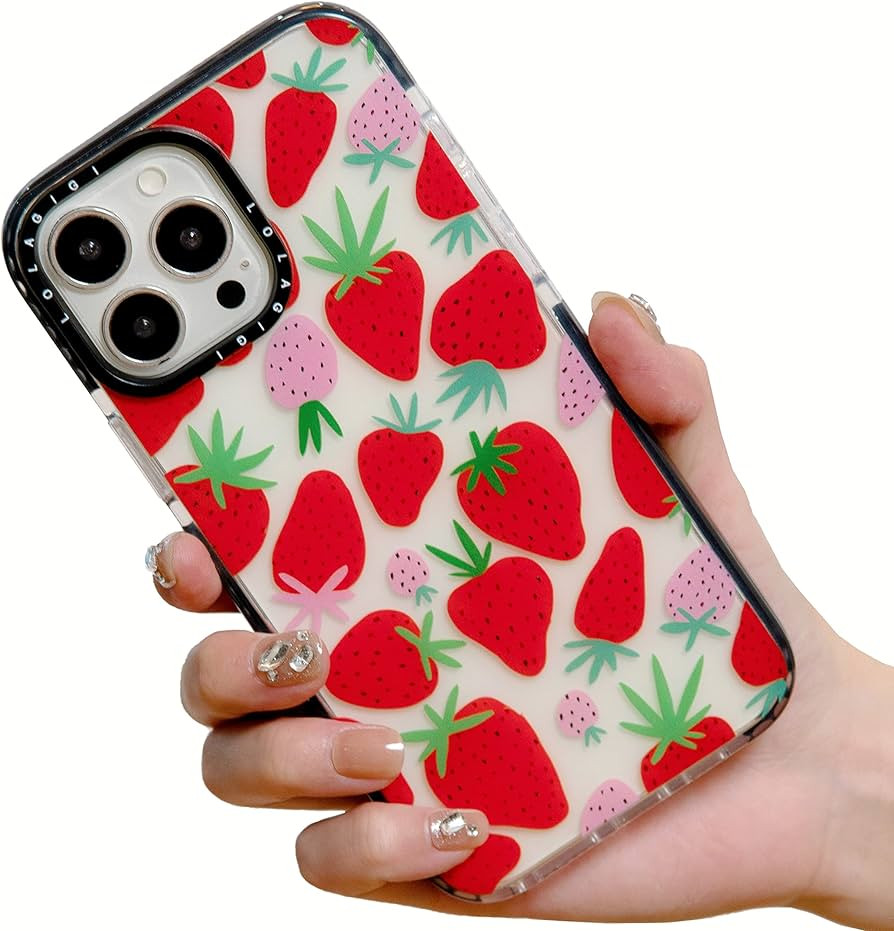 LOLAGIGI iPhone 13 Pro Max Case - Cute Strawberry Print, Kawaii Fruit Design, Soft Clear TPU for ... | Amazon (US)